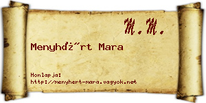 Menyhért Mara névjegykártya